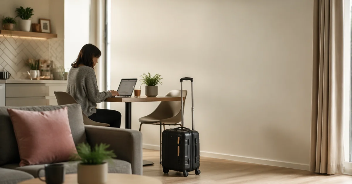 A short-stay tenant using broadband in a furnished temporary let.