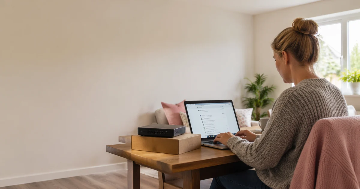 A resident checking broadband availability at a new-build address that cannot order yet.