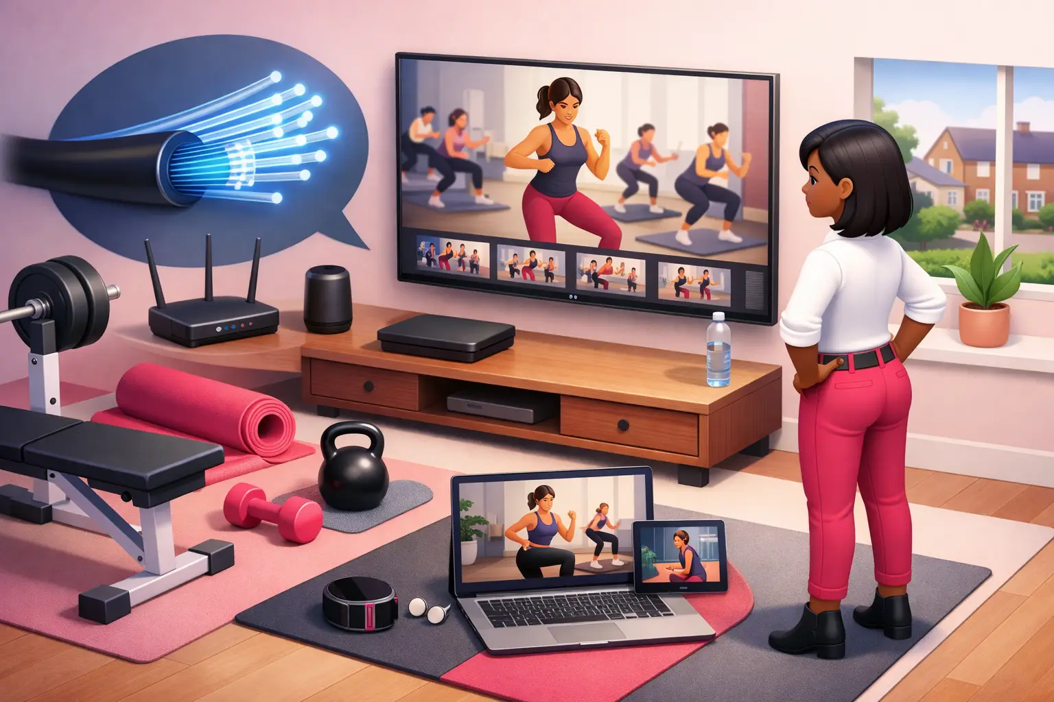 Broadband for a Home Gym and Fitness Streaming UK