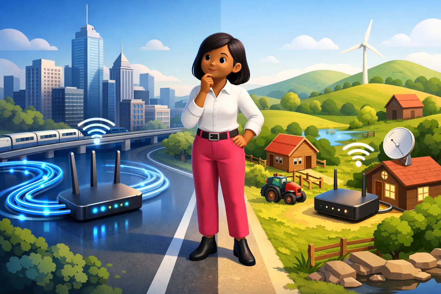 Is broadband better in major cities or the UK countryside