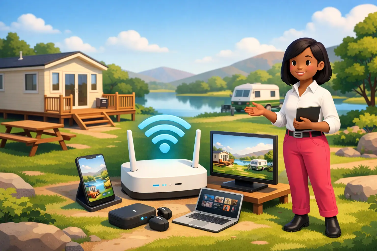 Broadband for a Static Caravan or Holiday Park Pitch UK