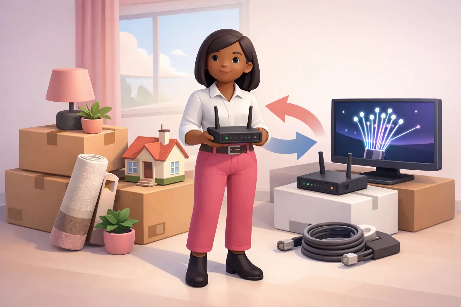 Broadband switch after moving example
