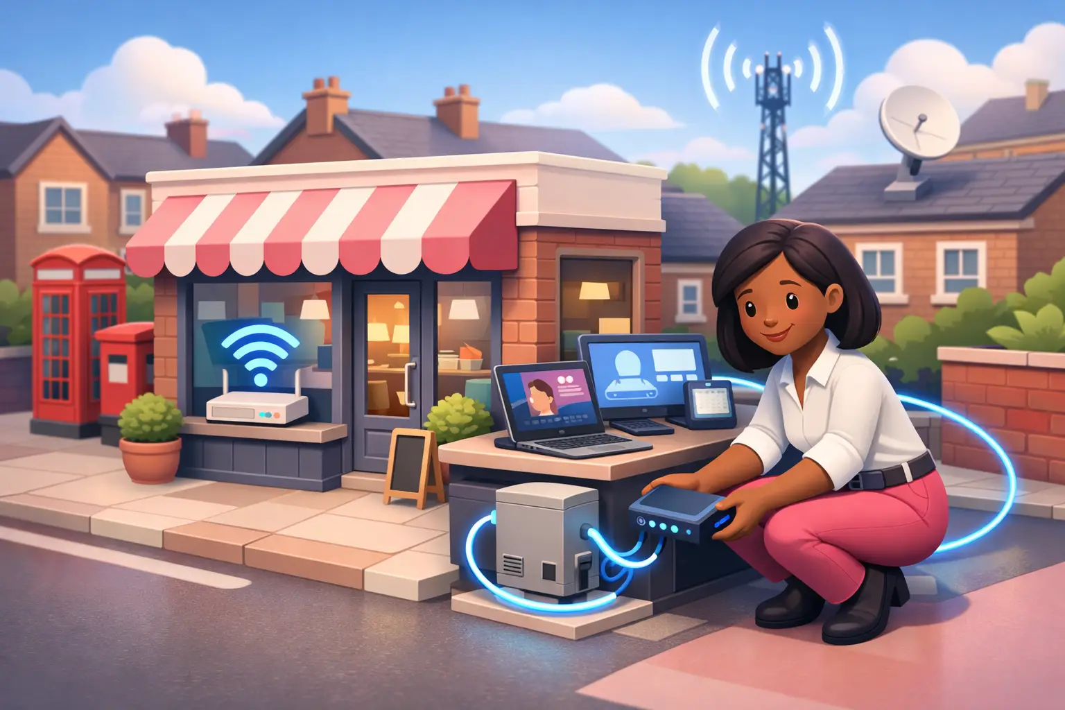 A Small Shop Business Broadband Example for UK