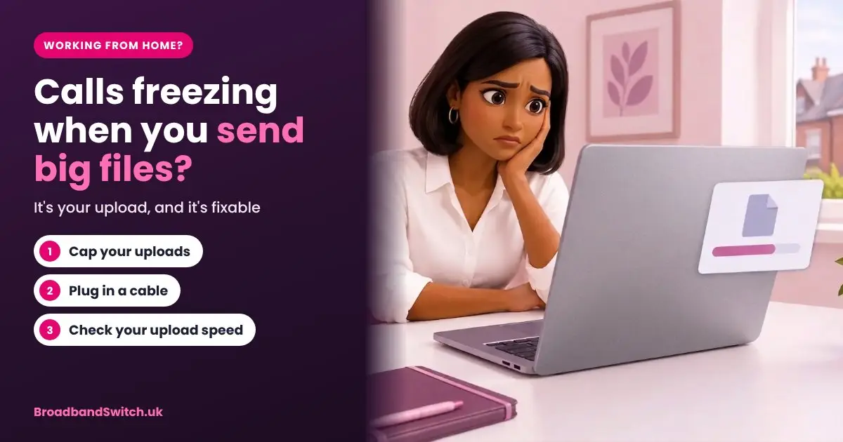 Video calls freeze when you upload files