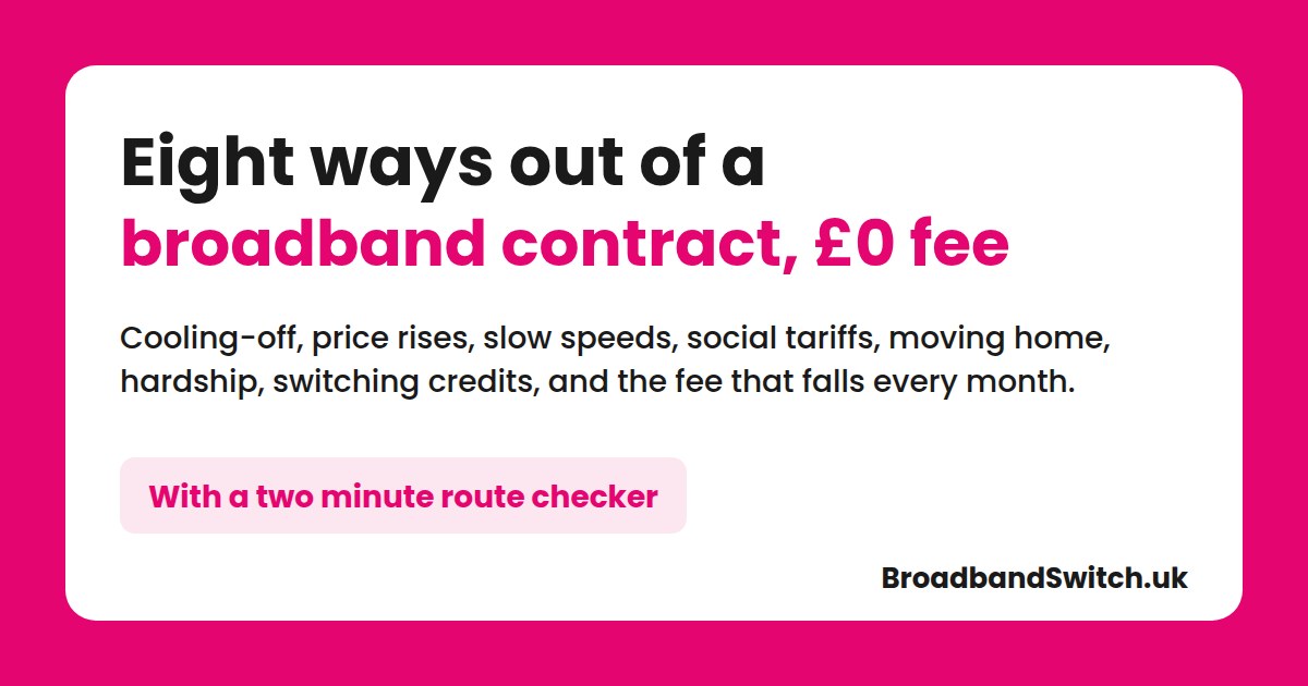 Avoiding Broadband Exit Fees