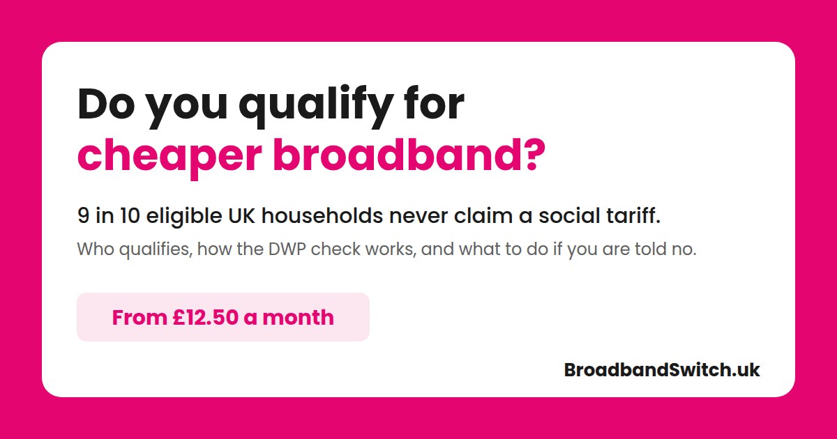 Social tariff broadband eligibility