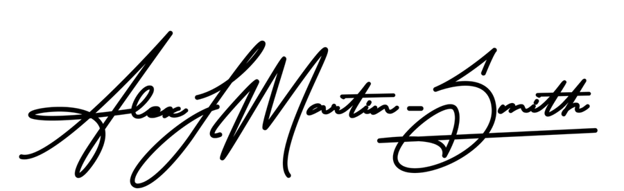 Handwritten signature of Dr Alex J. Martin-Smith