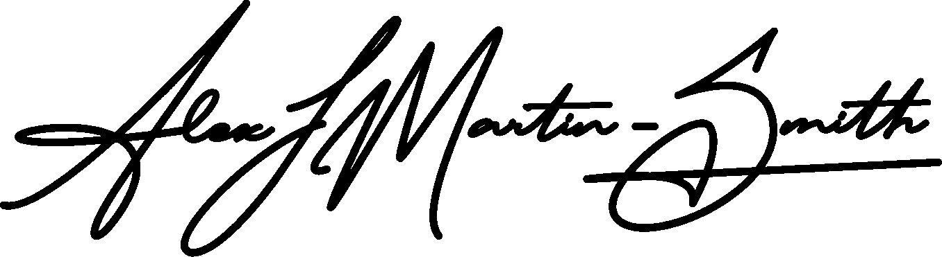 Handwritten signature of Dr Alex J. Martin-Smith